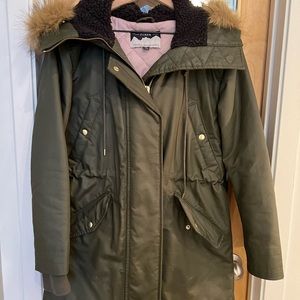 J. Crew Perfect Winter Parka, green size Small, LIKE NEW